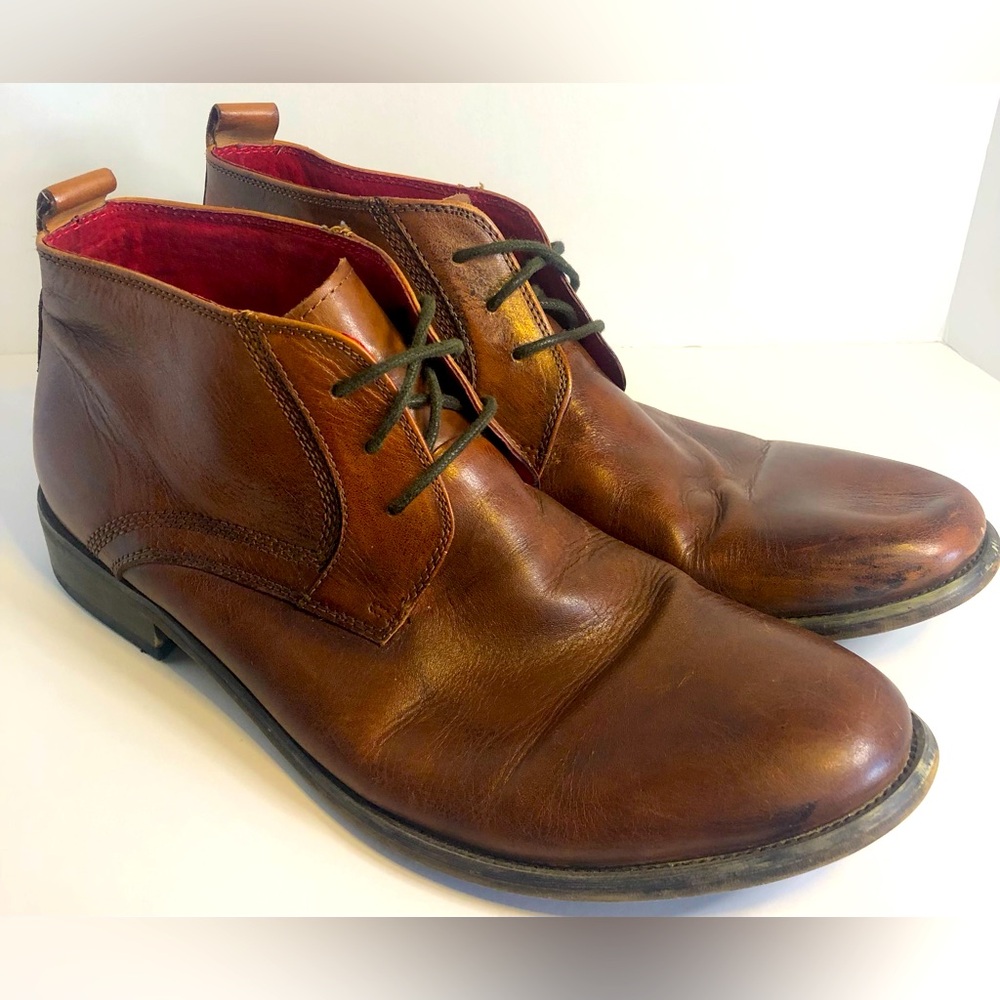 Steve Madden Bronxx Mens Brown Leather Mid Boots Size 10. Man Made.
